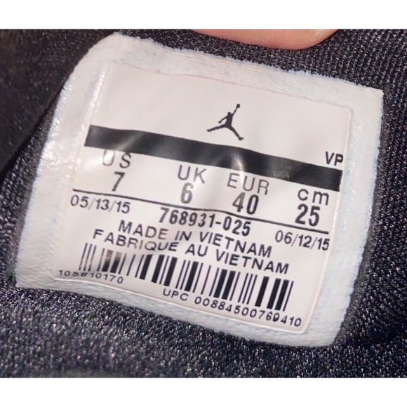 Nike Jordan Rising High Flight Speed Basketball Shoes Size 7 Black White - Picture 12 of 13